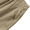 thumbnail image 5 of BLVB Cotton Linen Shorts for Women Casual Elastic Waist Wide Leg Shorts Summer Plus Size Shorts with Pockets, 5 of 7