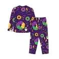 thumbnail image 2 of Bingfone Womens Pajama Sets Mardi Gras And Donuts Print,Long Sleeve Loungewear Pajamas Set-Medium, 2 of 9