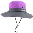 thumbnail image 2 of Classic Ponytail Sun Hat for Women,Mesh Bun Ponytail-Hole Bucket Hat UV Protection Wide-Brim Summer Hat Outdoor, 2 of 8