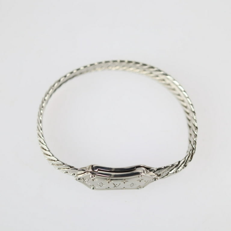 Used] LOUIS VUITTON bracelet nanogram bracelet silver x gold metal