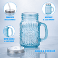 thumbnail image 4 of 16 Ounce Blue Mason Drinking Jars with Lids and Straws, 6 Pack, 4 of 9