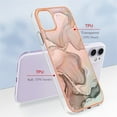 thumbnail image 3 of ELEHOLD for iPhone 11 6.1 inch Marble Case, Clear Electroplated Frame Soft TPU Anti-Scratch Wear-Resistant Wireless Charging Slim Fit Transparent Case for iPhone 11,Rosegold, 3 of 5