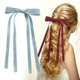 thumbnail image 2 of Elegant Bow Hairpins Solid Color Bowknot Hair Clips for Girls Double Ribbon Hair Barrettes Duckbill Clip Accessories, 2 of 19