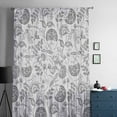 thumbnail image 5 of Boho Grey Floral Semi Sheer Curtains Drapes for Living Room, Bedroom, French Doors Window 45 Inches Long, Vintage Farmhouse Paisley Plant Leaf Rod Pocket Chiffon Curtain Drapery Voile Drape Panel, 5 of 6
