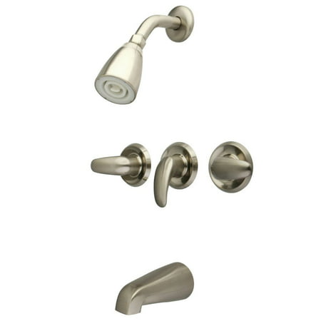 Kingston Brass KB6238LL Legacy 3-handle Tub and Shower Faucet Set, Satin (Best Walk In Tubs And Showers)