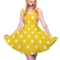 thumbnail image 2 of 2024 Gift Birthday Vestido Printed Women Dress Skate Casual Waist High Dresses Elegant Print Retro Dress Dots Polka Yellow, 2 of 7