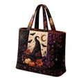 thumbnail image 3 of Halloween Tote Bag, Women Quilted Shoulder Bag with Pumpkin Ghost Witch Pattern, Stylish Fall Handbag Large Reusable Canvas Tote for Shopping, Work, Travel and Holiday Accessories, 3 of 5