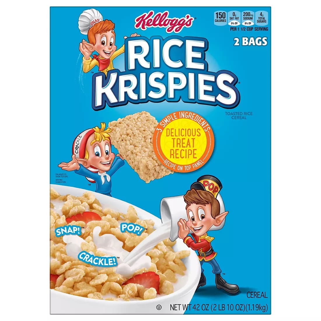 Kelloggs Rice Krispies Breakfast Cereal 42 oz. - Walmart.com