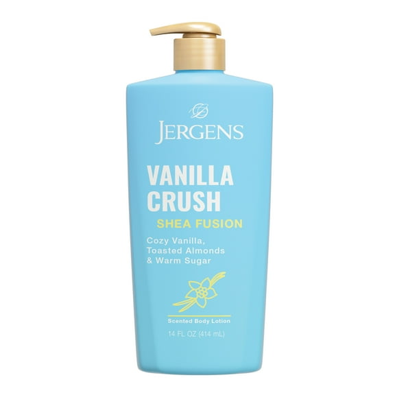 Jergens Shea Fusion Vanilla Crush Scented Body Lotion, Moisturizer for Dry Skin, 14 fl oz
