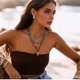 thumbnail image 3 of Western Necklaces Boho Layered Charm Necklace for Women Beaded Choker Ox-head Pendant Necklace Western Jewelry for Women Cowgirl Accessories, 3 of 7
