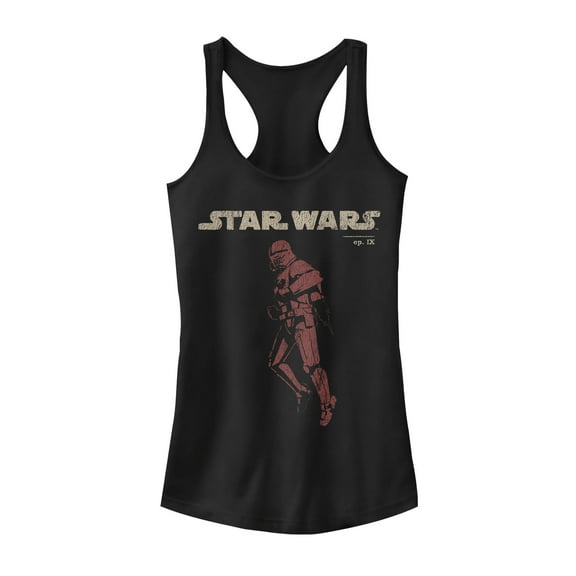 Junior's Star Wars: The Rise of Skywalker Retro Sith Trooper Flight  Racerback Tank Top Black Large