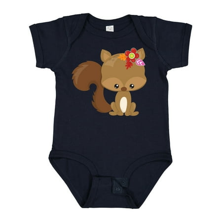 

Inktastic Spring Animals Cute Squirrel Colorful Flowers Gift Baby Boy or Baby Girl Bodysuit