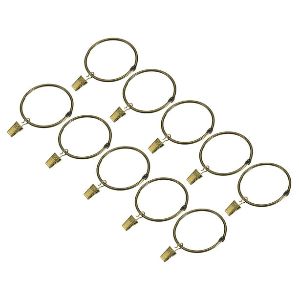 Anillas de cortina Uxcell con clips, paquete de 14 anillas de clip para cortinas, anillas de clip para cortinas de 2.95" en bronce