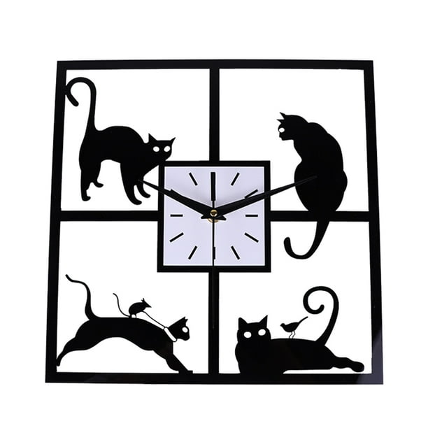 Horloge Murale Magnétique, Carrée, Noire