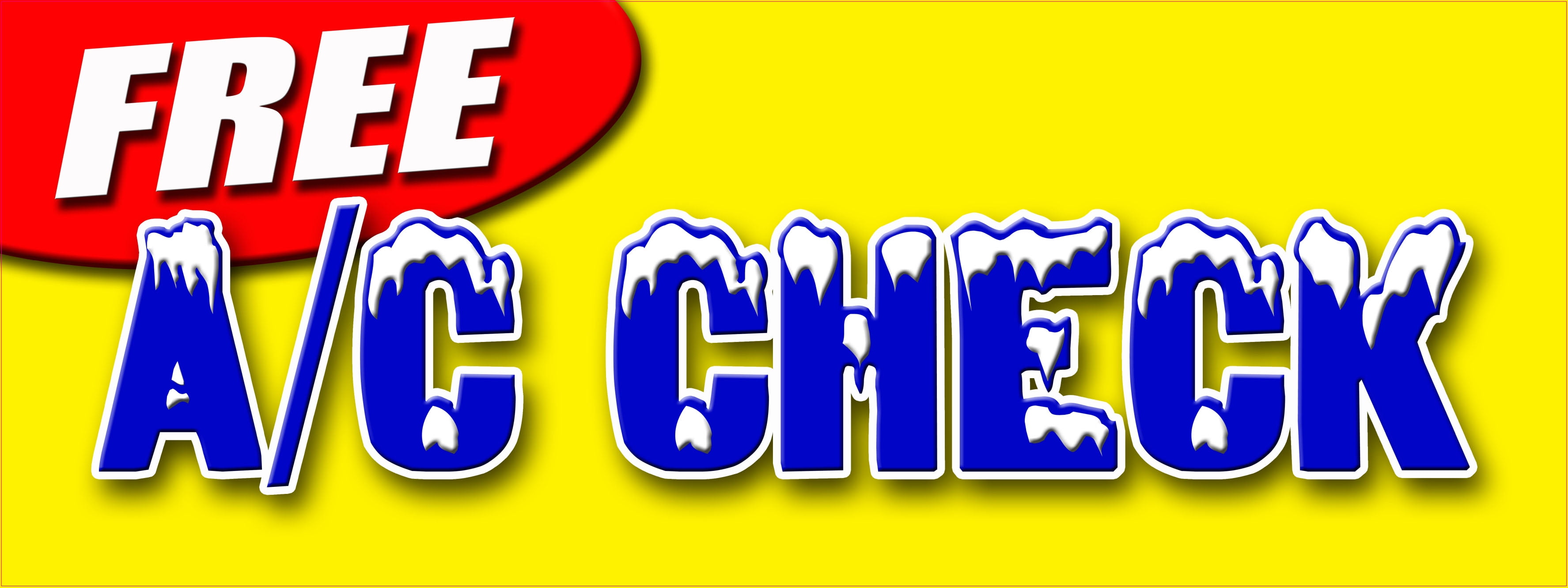FREE A/C CHECK DECAL sticker air conditioning retail storefront