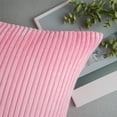thumbnail image 2 of Ashler Soft Corduroy Velvet Striped Solid Throw Pillow Cushion Cover, Pink, 22 x 22 inch, 2 Packs, 2 of 5