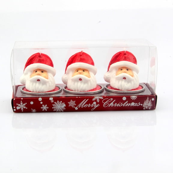 putnchl 3 Pieces Christmas Tealight Candles Handmade Delicate Santas Snowman Acorn Tree Candles for Christmas Home Decoration Gifts