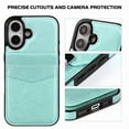 thumbnail image 2 of VENINGO for iPhone 16 Wallet Case 6.1" with Card Holder Slots PU Leather Kickstand Magnetic Lock Lightweight Shockproof Full Body Protective Cover for iPhone 16, Mint Green, 2 of 8