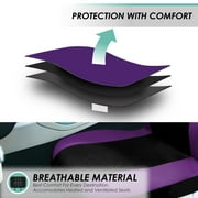 FH Group Universal Fit Cloth Car Seat Covers w/ Steering Cover & Belt Pads Full Set Purple