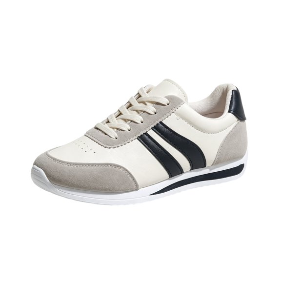 EKVAHL Classic Walking Sneakers for Women, Faux Suede Accent Tennis Shoes, Lightweight Cushioned All Match Round Toe Athletic Shoes Blue