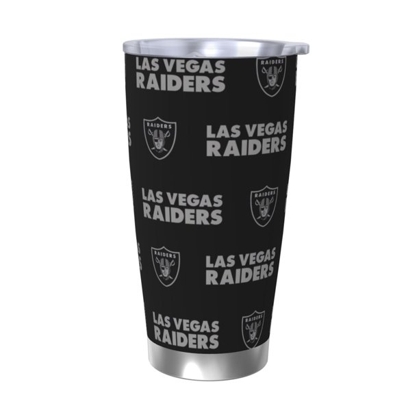 Taza térmica duradera de acero inoxidable 304 con tapa y pajita con temática del equipo de fútbol de los Raiders Taza térmica de acero inoxidable de 20 oz Taza para automóvil Adecuada para bebidas
