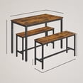 thumbnail image 3 of VASAGLE Juego de Mesa de Comedor y 2 Sillas, Juego de 3 Piezas, Mesa de 70 x 110 x 75 cm, 2 Taburetes de 30 x 97 x 50 cm Cada Uno, Industrial, Marco de Acero, Marrón Rústico y Negro KDT070B01, 3 of 8