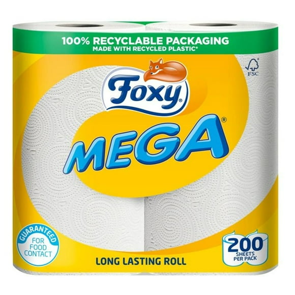 Foxy Mega Kitchen Roll (Pack of 2)