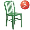 thumbnail image 4 of Commercial Grade 2 Pack Green Metal Indoor-Outdoor Chair, 4 of 9