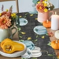 thumbnail image 4 of White Blue Pumpkin Cotton Linen Table Runner, Washable Table Runners for Kitchen, Dining Room, Holiday, Home Party Table Decor, 13x36 Inches, 4 of 9
