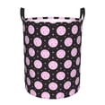 thumbnail image 1 of Balery Pink Groovy Disco Ball Cesta de ropa redonda con asas, impermeable, independiente, para ropa, juguetes, dormitorio y familia-Medium, 1 of 6