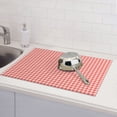 thumbnail image 6 of Yiaed Houndstooth With Red And White Print Highly Absorbent Microfiber Kitchen Counter Mat, Dish Drying Pad for Dishes, Utensils, Pots and Pans, Large 18" x 24", 6 of 7