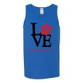 thumbnail image 2 of Love My Cat Stole My Heart Red Footprints Animal Lover Mens Graphic Tank Top, Royal, Medium, 2 of 3