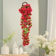 thumbnail image 4 of Guirnalda de flores colgantes de glicina artificial para arco de boda, pared, jardín, valla, decoración de interior y exterior, púrpura y blanco, 85 cm, 4 of 8