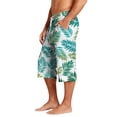 thumbnail image 5 of Mens Swim Trunks Men's Casual Resort Hawaiian Print Drawstring Cropped Capri Pants Summer Beach Swim Trunks with Elastic Waist Quick-Dry Shorts for Vacation Travel Light Green S, 5 of 9
