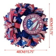 thumbnail image 3 of 4th of July PALIFEUR Wreath, 15.75 Inch Patriotic Wreaths for Front Door, Artificial Floral Spring Wreaths Decorations for Memorial Day Independence Day Veterans Day, Red Blue White, 3 of 9