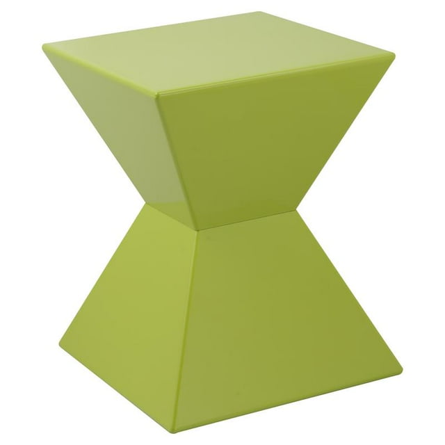 Sunpan Rocco 13.5" Modern Fiberglass High Gloss End Table in Green