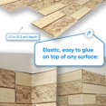 thumbnail image 4 of Smart Profile – 3D Wall Panels for Interior Wall Decor Non-adhesive Thin and Elastic Beige Brick Facing (106 sq ft) PVC Wall Covering Panels for Home and Office – Size (38.6 x 19.3) In - Pack of 20, 4 of 8