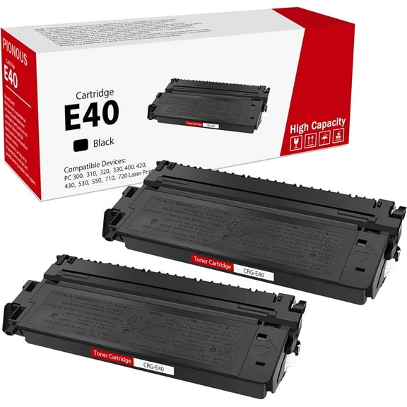 High-Yield E40 Black Toner Cartridge (2-Pack) E40 Toner Cartridge Replacement for Canon E40 Toner PC 300 310 320 330 400 420 430 530 550 710 720 920 940 Printer, 1491A002AA