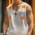 thumbnail image 2 of INCERUN Tops 2024 estilo coreano moda para hombres cuello en V diseño de patchwork floral chalecos sexy casual hueco sin mangas camisetas sin mangas S-5XL, 2 of 5