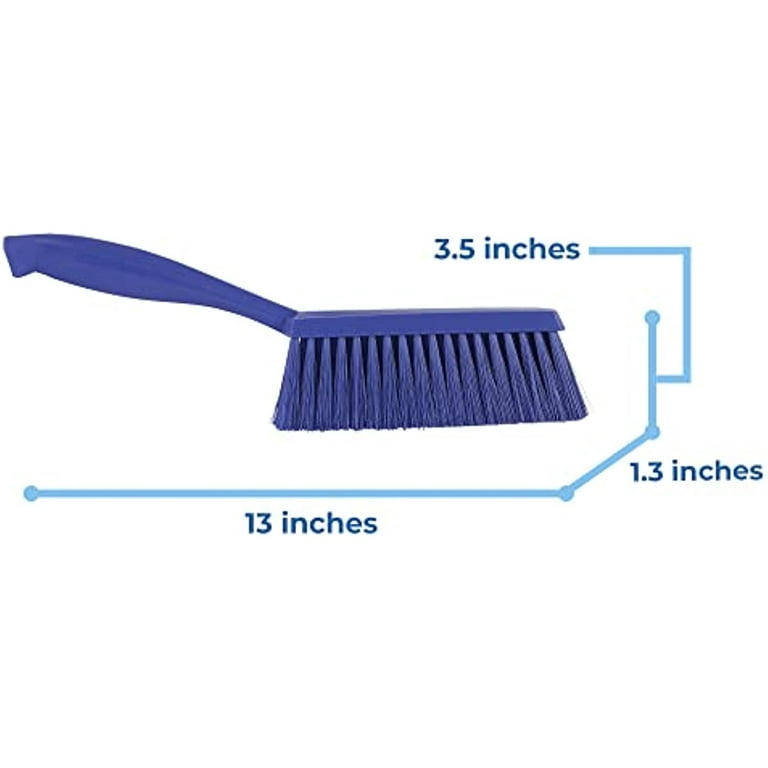 Vikan 45878 Bench Cleaning Brush, Polypropylene/Polyester Soft Bristle  Dustpan Brush & Sweeper With Handle, 14-Inch, Purple