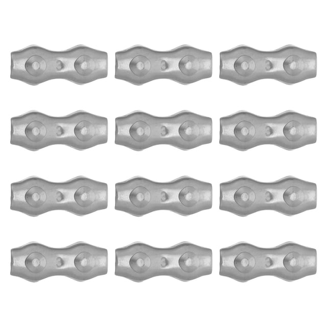 unbranded 12Ud Abrazaderas Dobles Para Cuerda De Acero Con Montaje Ideal Para Proyectos Industriales