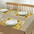 thumbnail image 3 of Vintage Floral Sunflower Placemats Set of 4, 12x18 Inch Boho Table Mats with Bees and Butterflies, Washable Rustic Farmhouse Linen Dining Decor, Yellow Country Bloom for Autumn Summer, 3 of 6