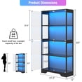 thumbnail image 5 of Display Cabinet with Glass Doors, 63" Tall Curio Cabinet with Human Sensor RGB LED Lights, 4-Tier Glass Display Case with 15mm Thick Shelves for Action Figures, Collectibles, Books - Black, 5 of 9