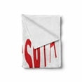 thumbnail image 2 of Minnesota Soft Flannel Fleece Blanket, Diagonally Aligned Lettering of Minnesota with Upper Case Letters Image, Cozy Plush for Indoor and Outdoor Use, 70" x 90", Vermilion and White, by Ambesonne, 2 of 6