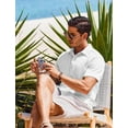 thumbnail image 5 of COOFANDY Summer Beach Shirt for Men Casual Button Down Short Sleeve Shirt Textured Wedding Shirts, 5 of 7