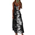 thumbnail image 2 of Diconna Female Rainbow Striped V-Neck Sleeveless Spaghetti Strap One-Piece, 2 of 8