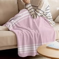 thumbnail image 4 of Throw Blanket for Couch Pink Stripes Soft Fleece Flannel Blankets Cozy Lightweight Blanket for Home Sofa Living Room French Stripe Farmhouse Style Bed Throws 30" x 40", 4 of 9