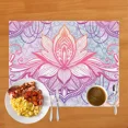 thumbnail image 5 of 2024 Placemat Mandala Flower / Hand of Fatima Print Table Mats for Dining Table Coasters Linen Coffee Cup Pads Kitchen, 5 of 6