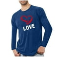 thumbnail image 1 of Lovzfmll Pyjama de Sport Imprimé Romantique Manches Longues Col Rond pour Hommes Bleu Foncé, L, 1 of 4
