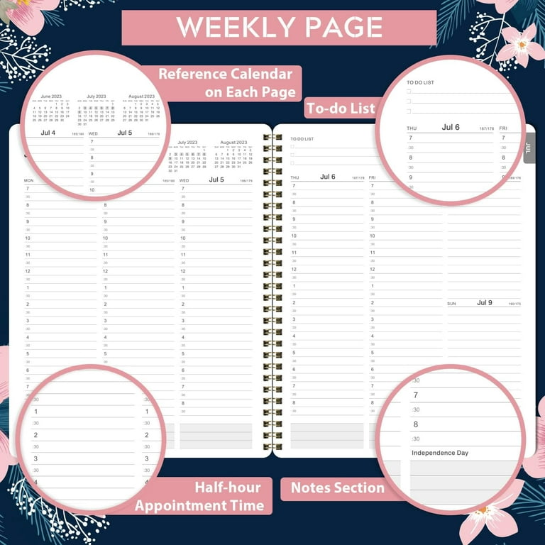 Academic Planner 2023-2024 - Hourly 2023-2024 Planner Weekly and Monthly -  Appointment Book with Flexible Cover, Twin-Wire Binding - Simple Design for  Productivity. June 2023 - July 2024-6.5 x 8.5